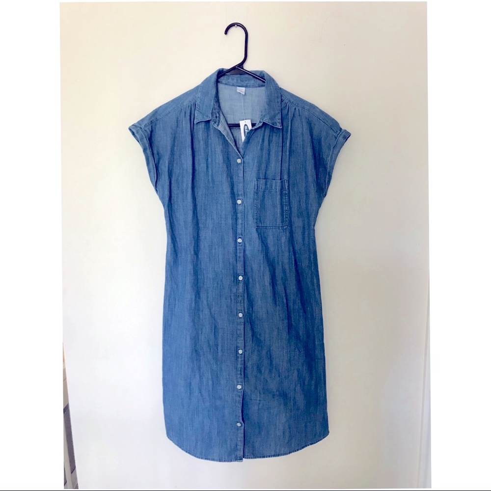 Old Navy Denim Button Dress Medium Tall